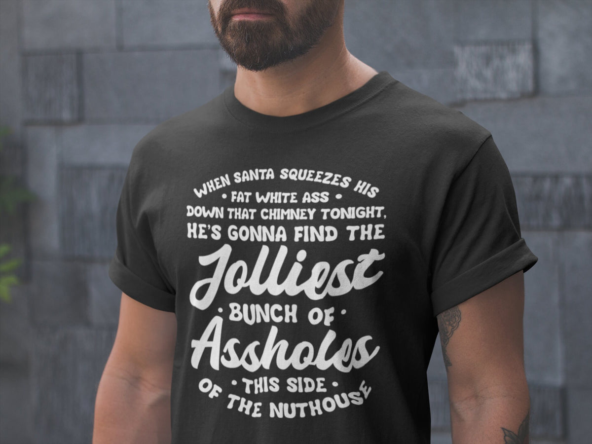 Jolliest Bunch of Assholes Shirt, Funny Christmas Vacation Clark Sayings Tee, Classic Holiday Movie