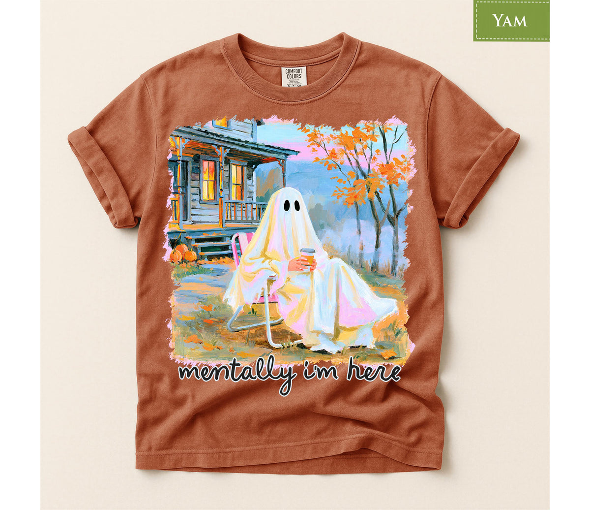 Comfort Colors® Ghost Halloween Graphic Tee, Spooky Pumpkin Shirt, Fall Autumn Apparel Gift