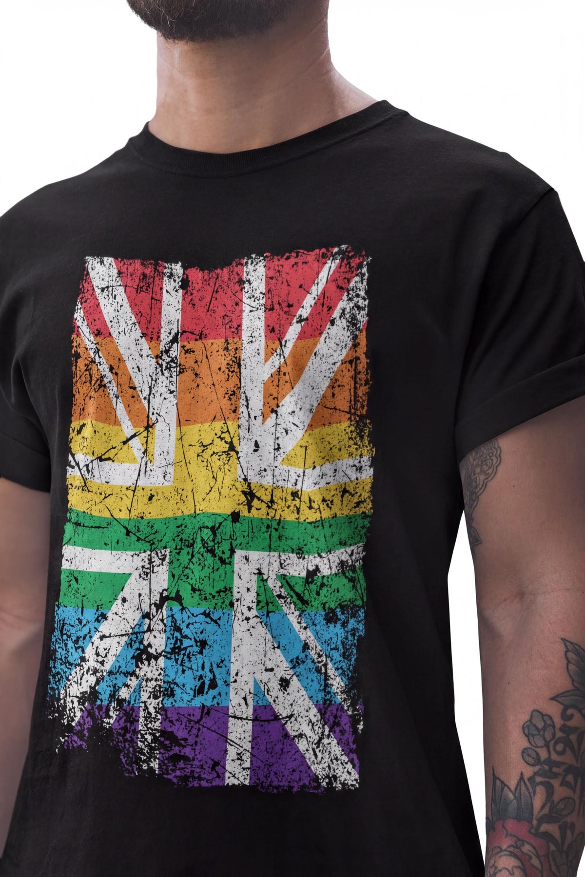 Comfort Colors® UK Union Jack Pride Flag Shirt, LGBTQIA2 Rights Top, British Gay Parade