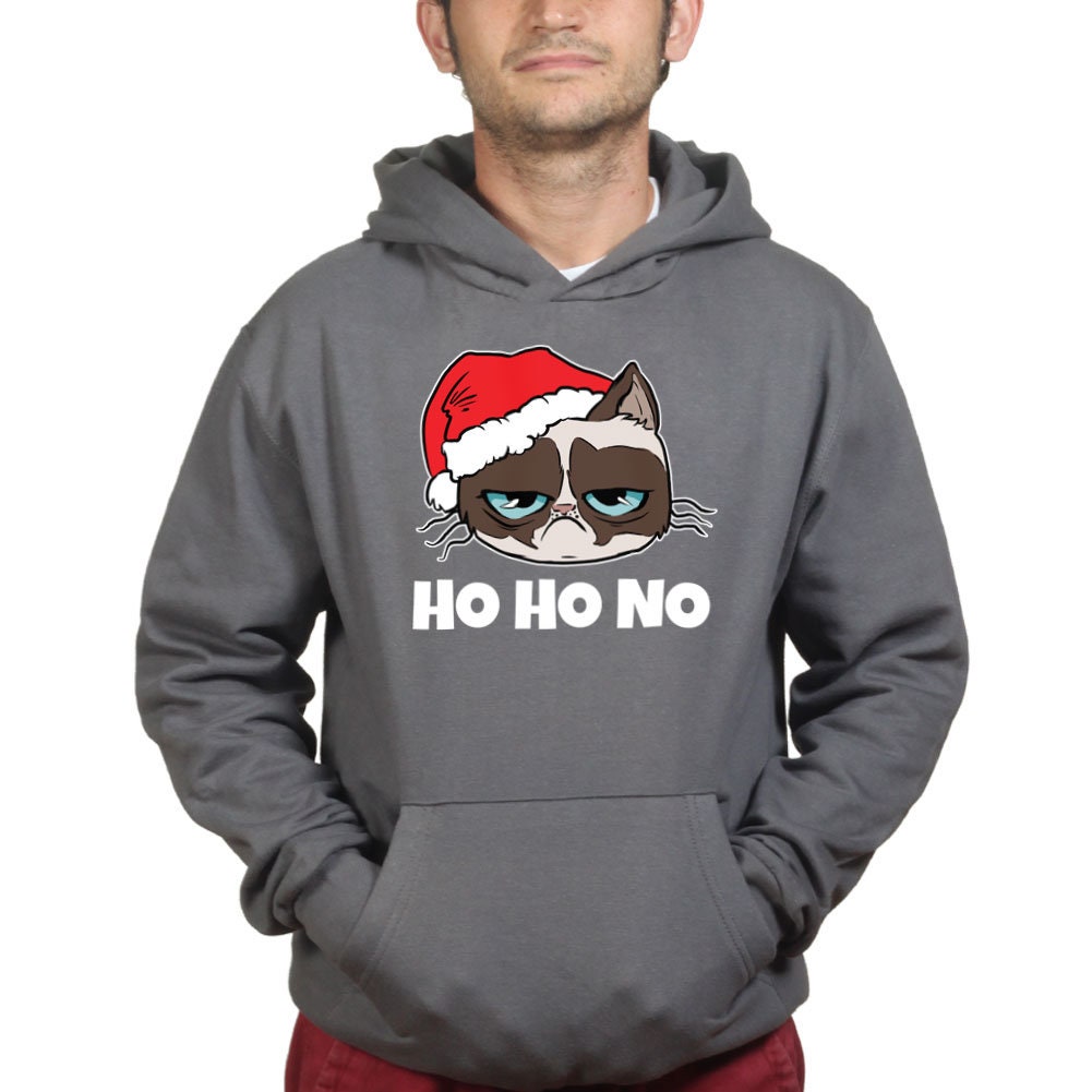 Grumpy Santa Cat Christmas Xmas Hoodie