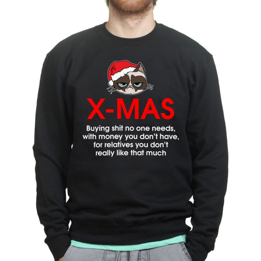 Grumpy Christmas Cat Xmas Gifts Funny Gift Sweatshirt