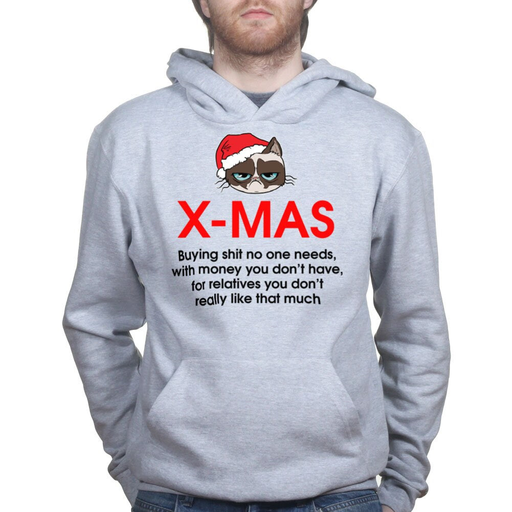 Grumpy Christmas Cat Xmas Gifts Funny Gift Hoodie