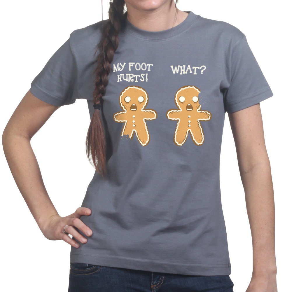 Gingerbread Men Funny Christmas Xmas Gift Present New Ladies T shirt Tee Top T-shirt