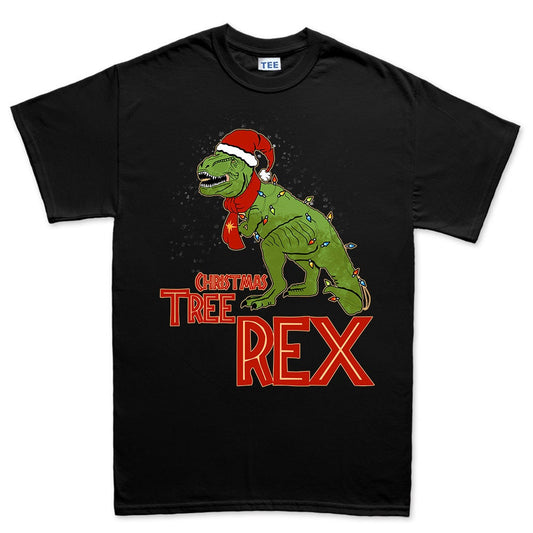 Mens Tree T Rex Christmas Decorations Dinosaur Gift Present Santa T shirt Tee Top T-shirt