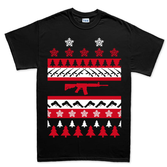 Mens Guns AR-15 1911 Christmas Gift Ugly Sweater G43 G19 T shirt Tee Top T-shirt