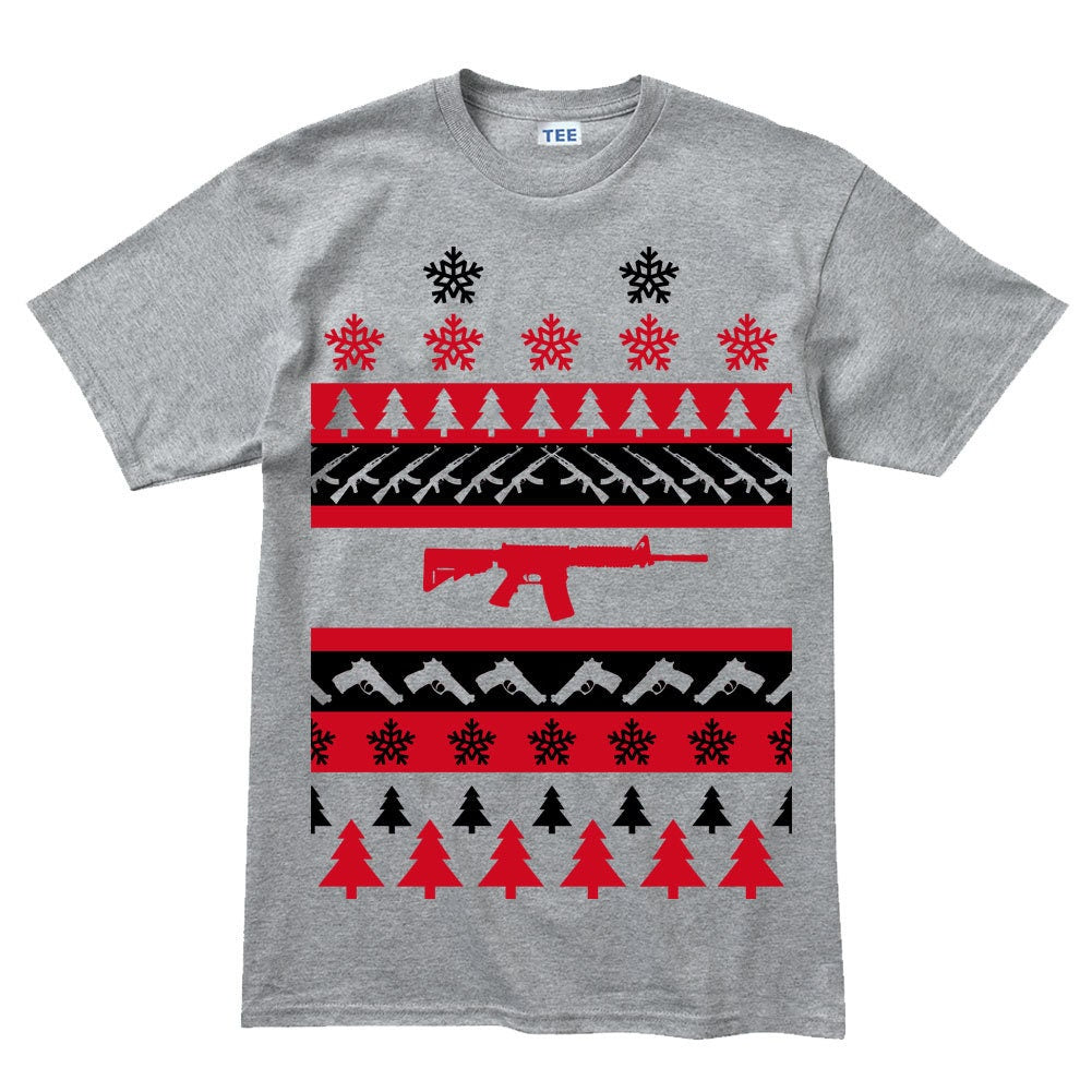 Mens Guns AR-15 1911 Christmas Gift Ugly Sweater G43 G19 T shirt Tee Top T-shirt