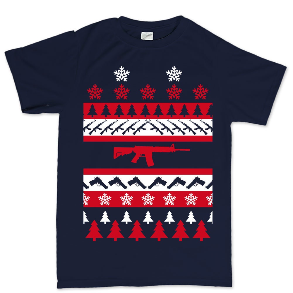 Mens Guns AR-15 1911 Christmas Gift Ugly Sweater G43 G19 T shirt Tee Top T-shirt