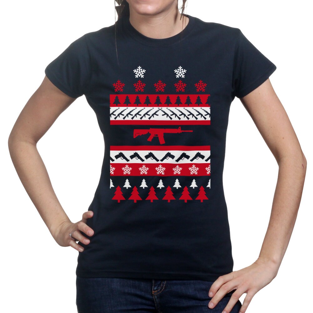 Ladies Guns AR-15 1911 Christmas Gift Ugly Sweater G43 G19 T shirt Tee Top T-shirt