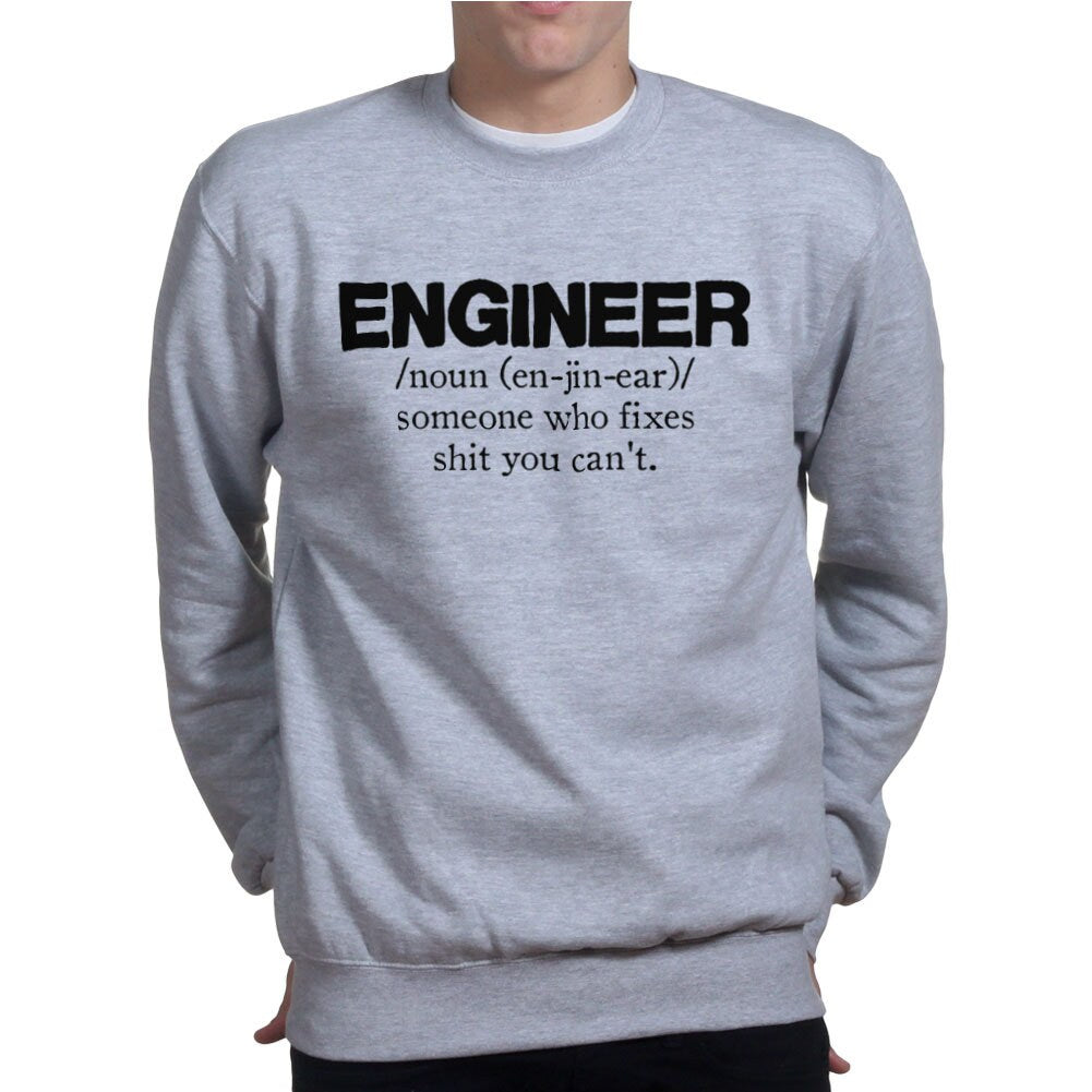 Engineer Engineering Definition Lathe Who Fixes Funny  Sweatshirt