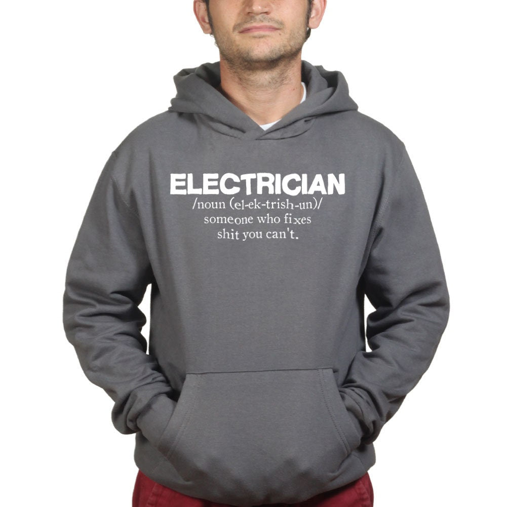 Electrician Job Definition Meaning Funny Hoodie