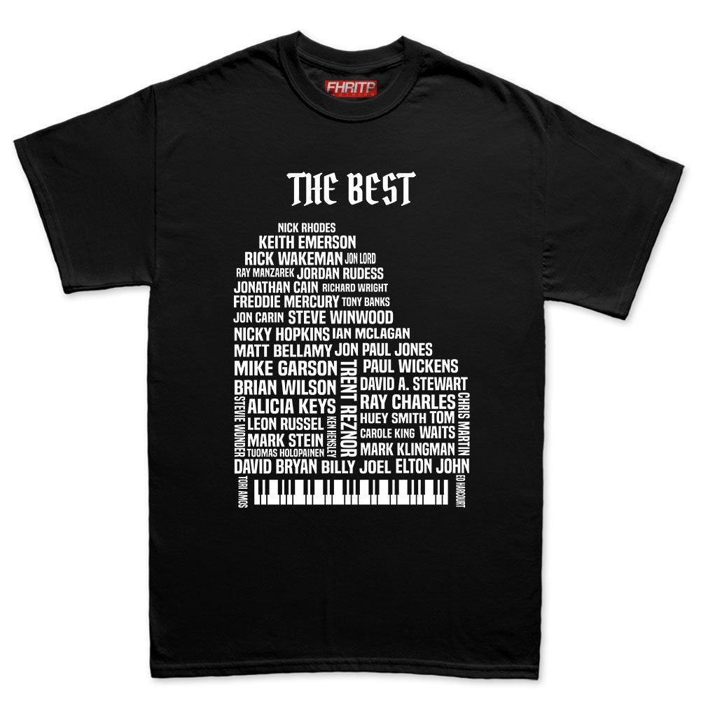 Mens Keyboard Legends Piano Pianist Organ Synth Players Musicians Tribute T shirt Tee Top T-shirt