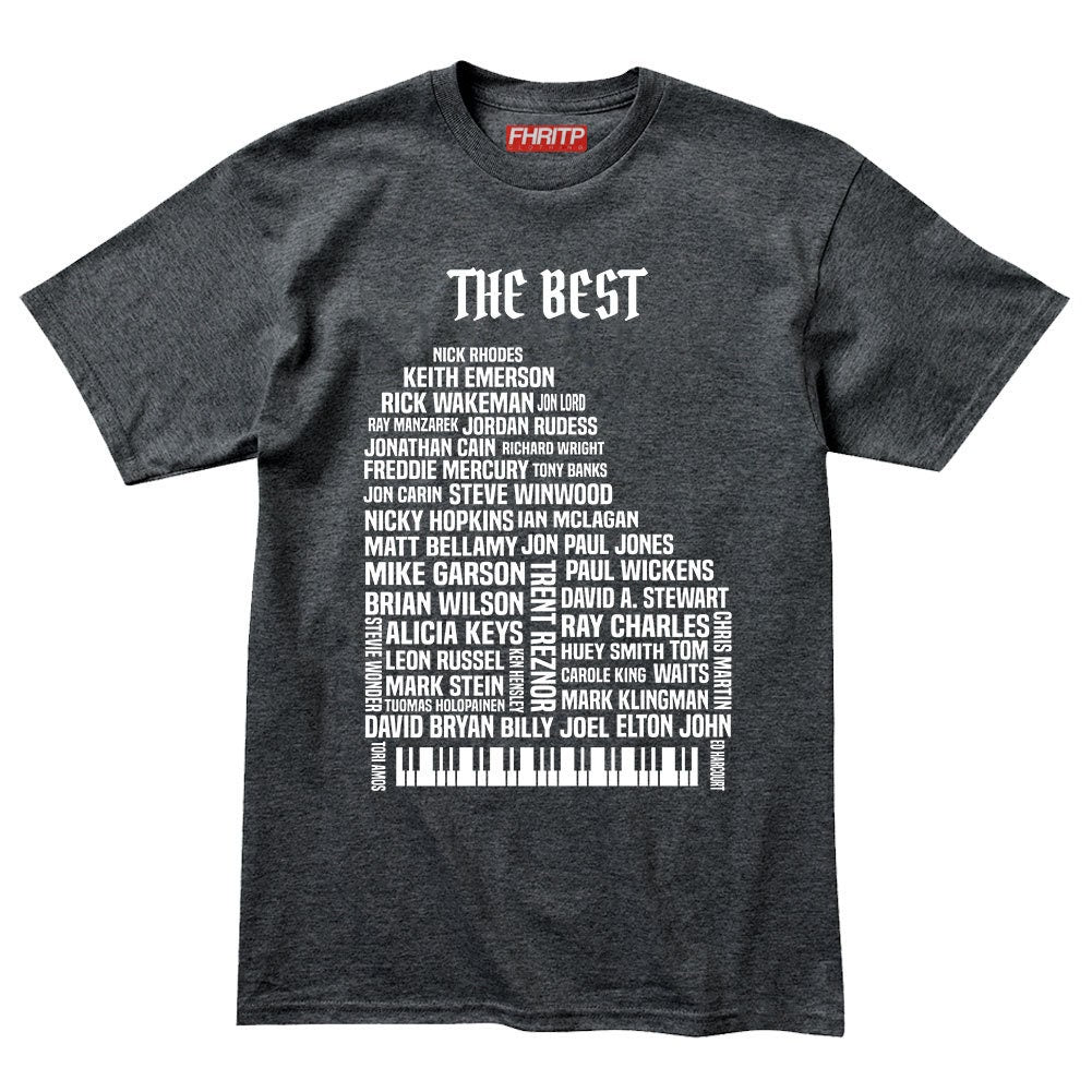 Mens Keyboard Legends Piano Pianist Organ Synth Players Musicians Tribute T shirt Tee Top T-shirt