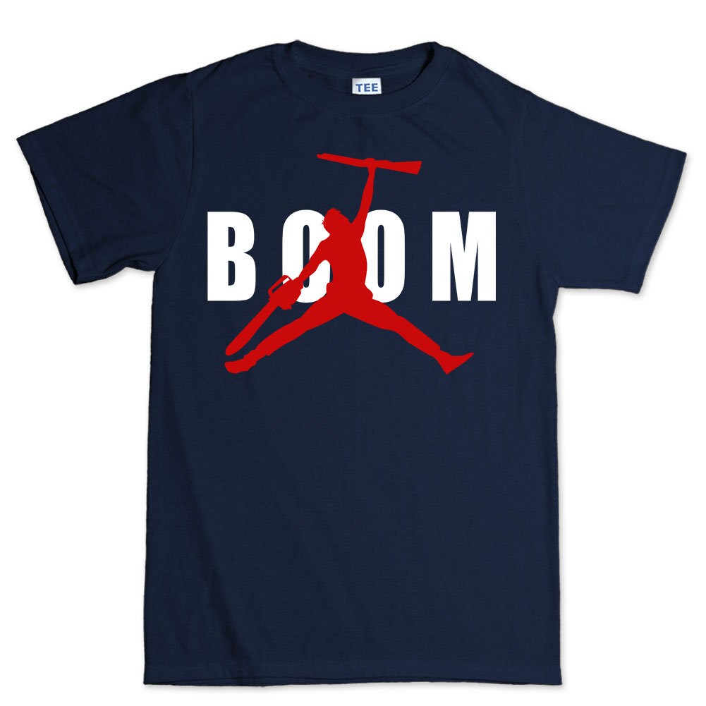 Mens Air BOOM Army of Darkness Horror Classic Movie Jordan's T shirt Tee Top T-shirt
