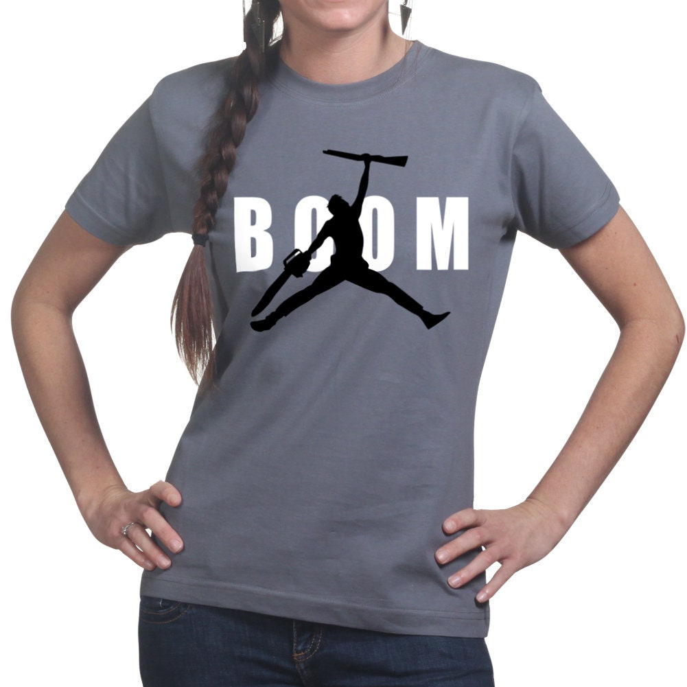 Ladies Air BOOM Army of Darkness Horror Classic Movie Jordan's T shirt Tee Top T-shirt