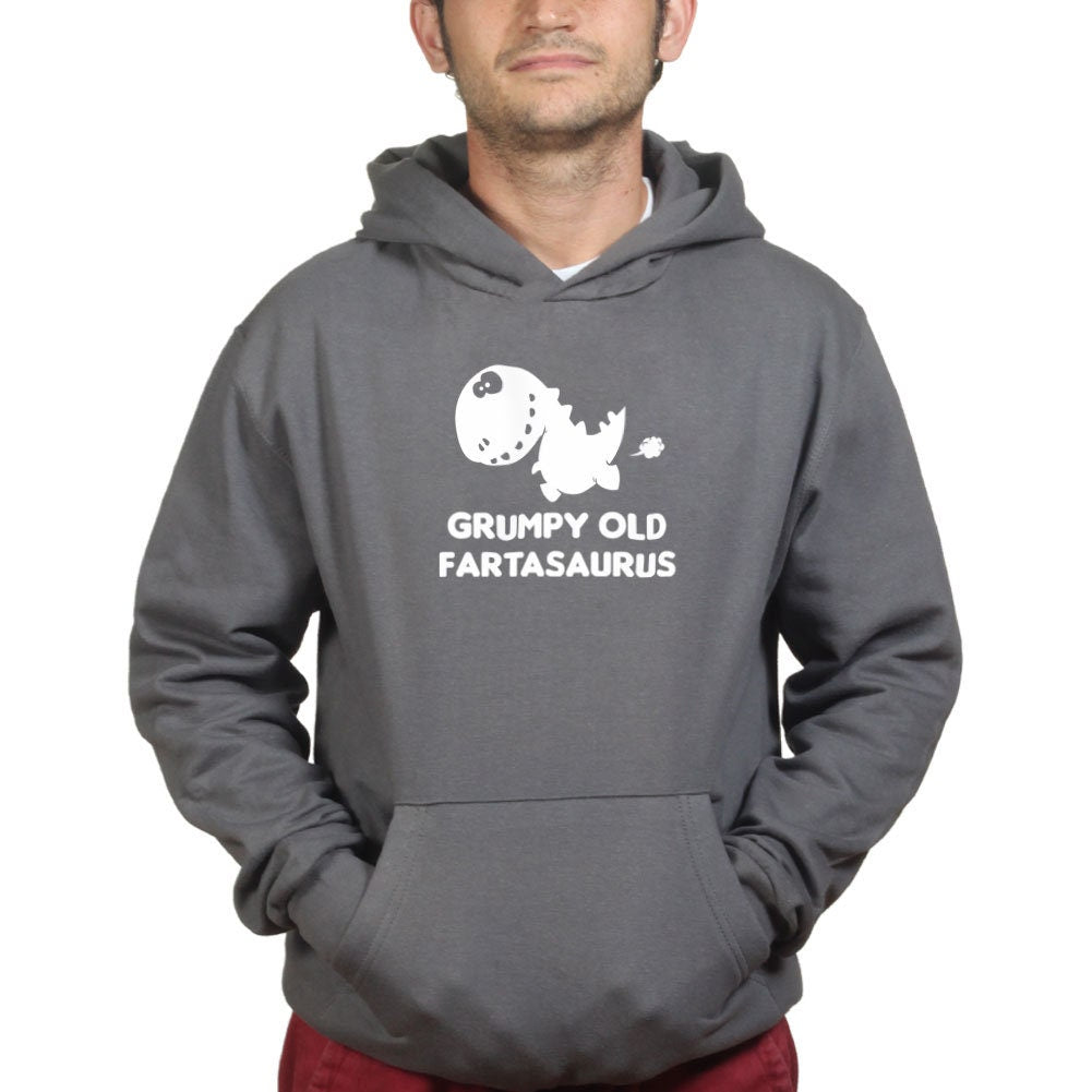 Grumpy Old Fartasaurus Dino Fart Funny Mens Hoodie