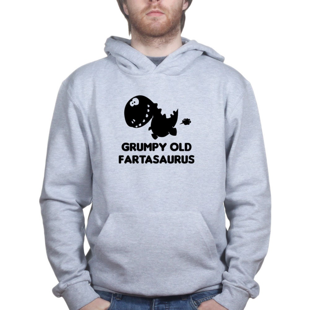 Grumpy Old Fartasaurus Dino Fart Funny Mens Hoodie