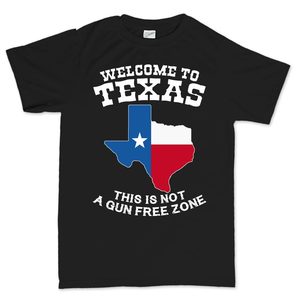 Mens Texas Not a Gun Free Zone T shirt Tee Top T-shirt