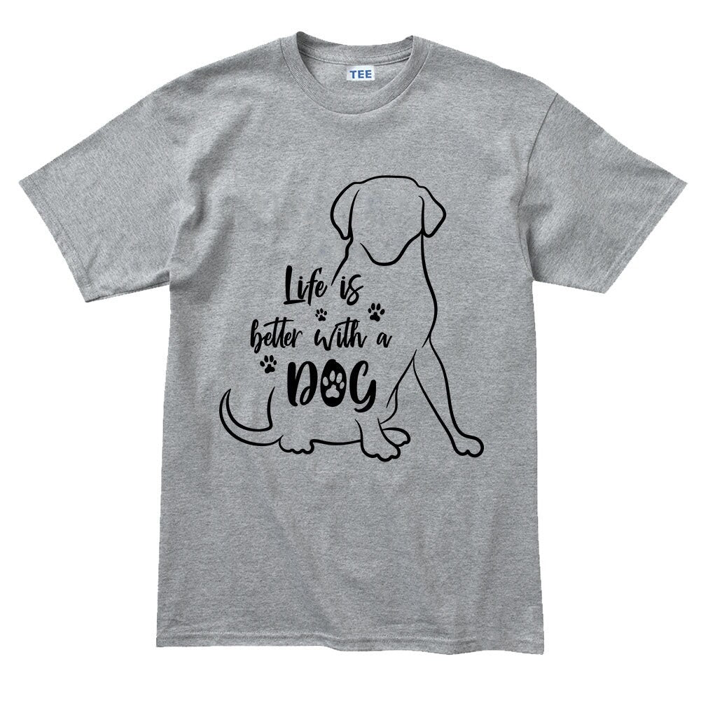 Mens Life Is Better With A Dog Puppy Pet Owner Gift T shirt Tee Top T-shirt