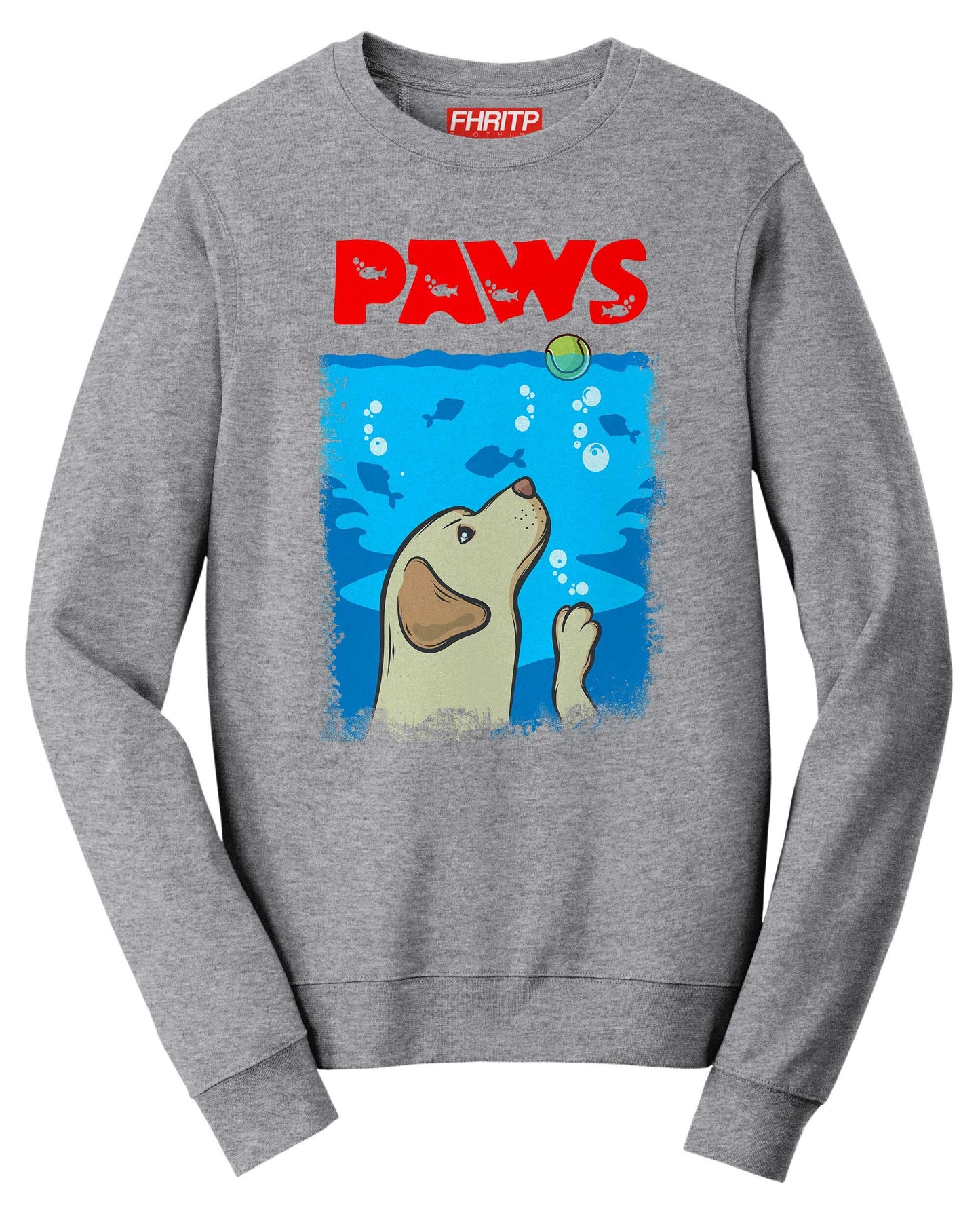 Paws Dog Labrador Retriever Jaws Movie Poster Parody Sweatshirt