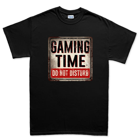 Mens Gaming Time Do Not Disturb Warning Sign T shirt Tee Top T-shirt