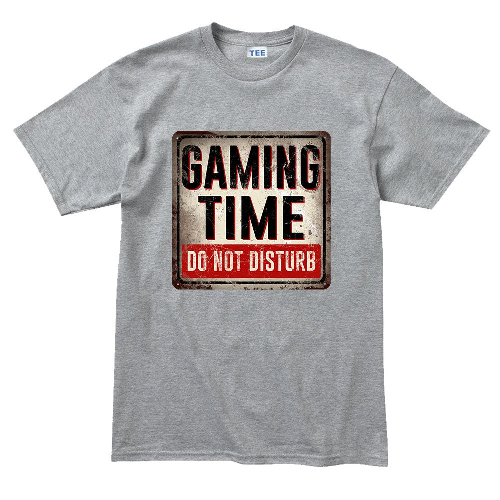 Mens Gaming Time Do Not Disturb Warning Sign T shirt Tee Top T-shirt