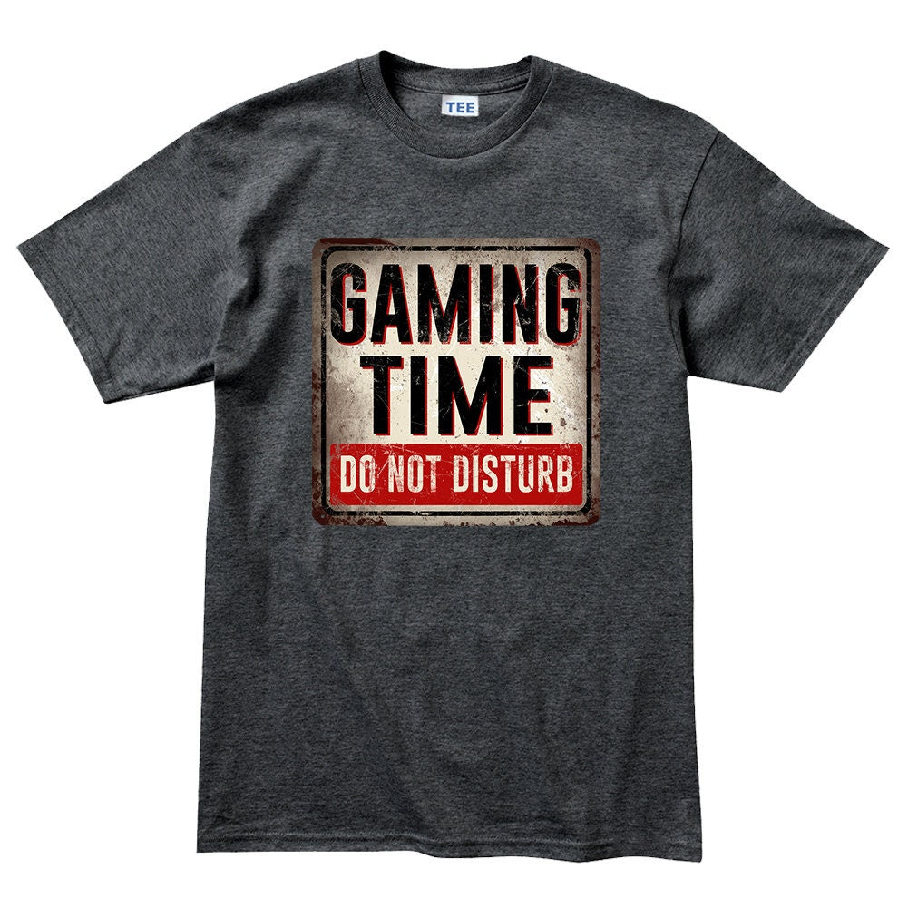 Mens Gaming Time Do Not Disturb Warning Sign T shirt Tee Top T-shirt