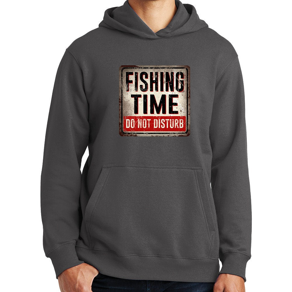 Fishing Time Do Not Disturb Warning Sign Hoodie