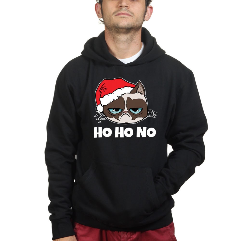 Grumpy Santa Cat Christmas Xmas Hoodie