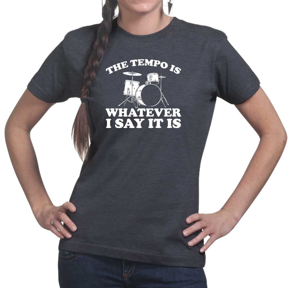 Ladies Drummer Tempo Is What I Say Funny Musician Band Drum T shirt Tee Top T-shirt