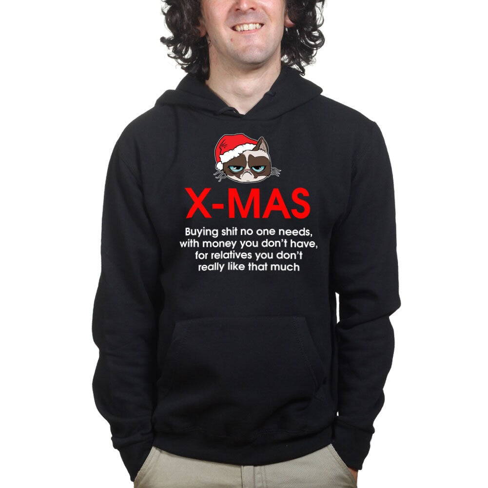 Grumpy Christmas Cat Xmas Gifts Funny Gift Hoodie