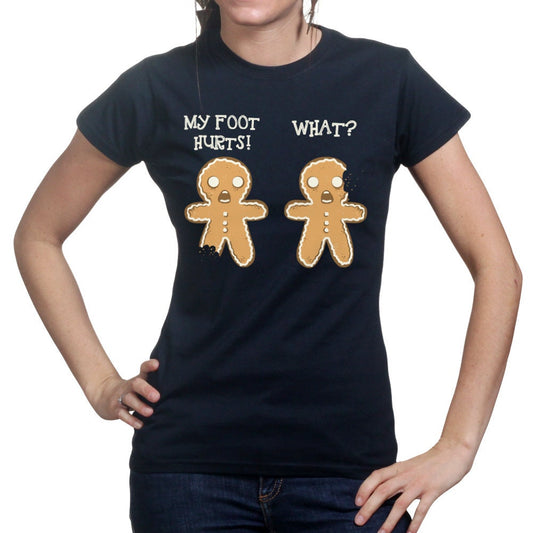 Gingerbread Men Funny Christmas Xmas Gift Present New Ladies T shirt Tee Top T-shirt