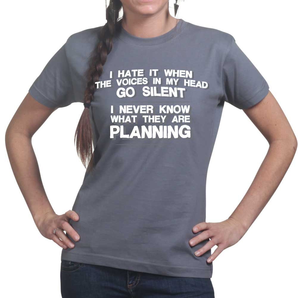 Ladies Voices In My Head Go Silent Funny Mental Health Parody T shirt Tee Top T-shirt