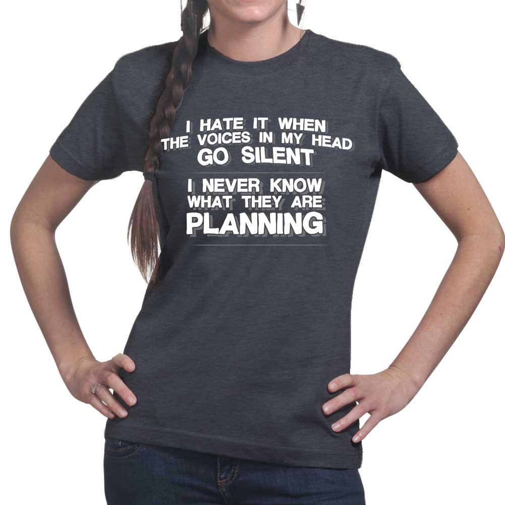 Ladies Voices In My Head Go Silent Funny Mental Health Parody T shirt Tee Top T-shirt