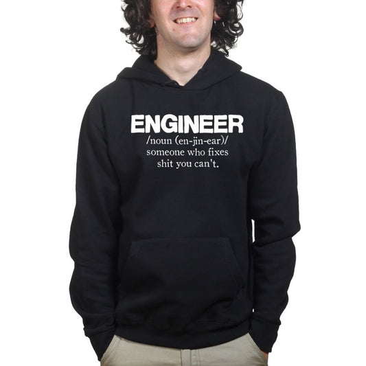 Engineer Engineering Definition Lathe Who Fixes Funny  Hoodie