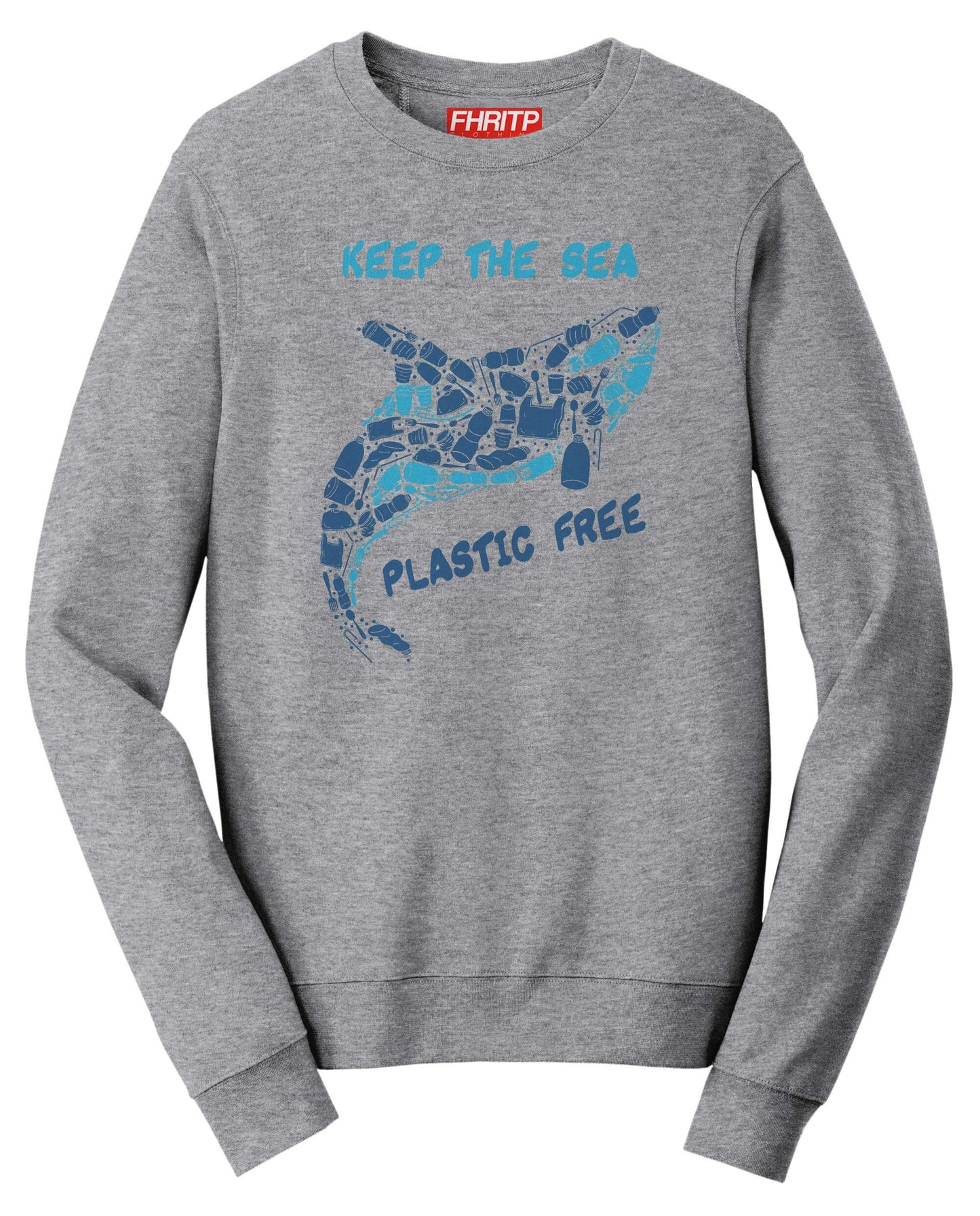 Keep the Sea Plastic Free Killer Whale Mosaic Hand Drawn Sweatshirt