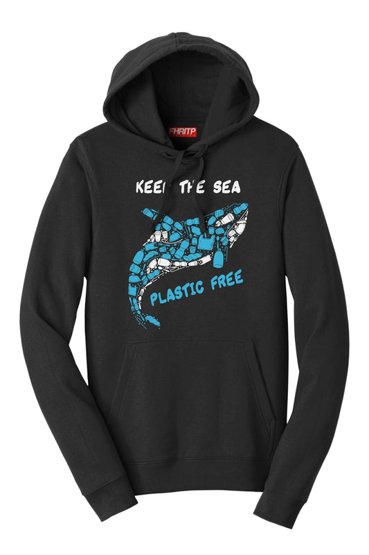 Keep the Sea Plastic Free Killer Whale Mosaic Hand Drawn Hoodie