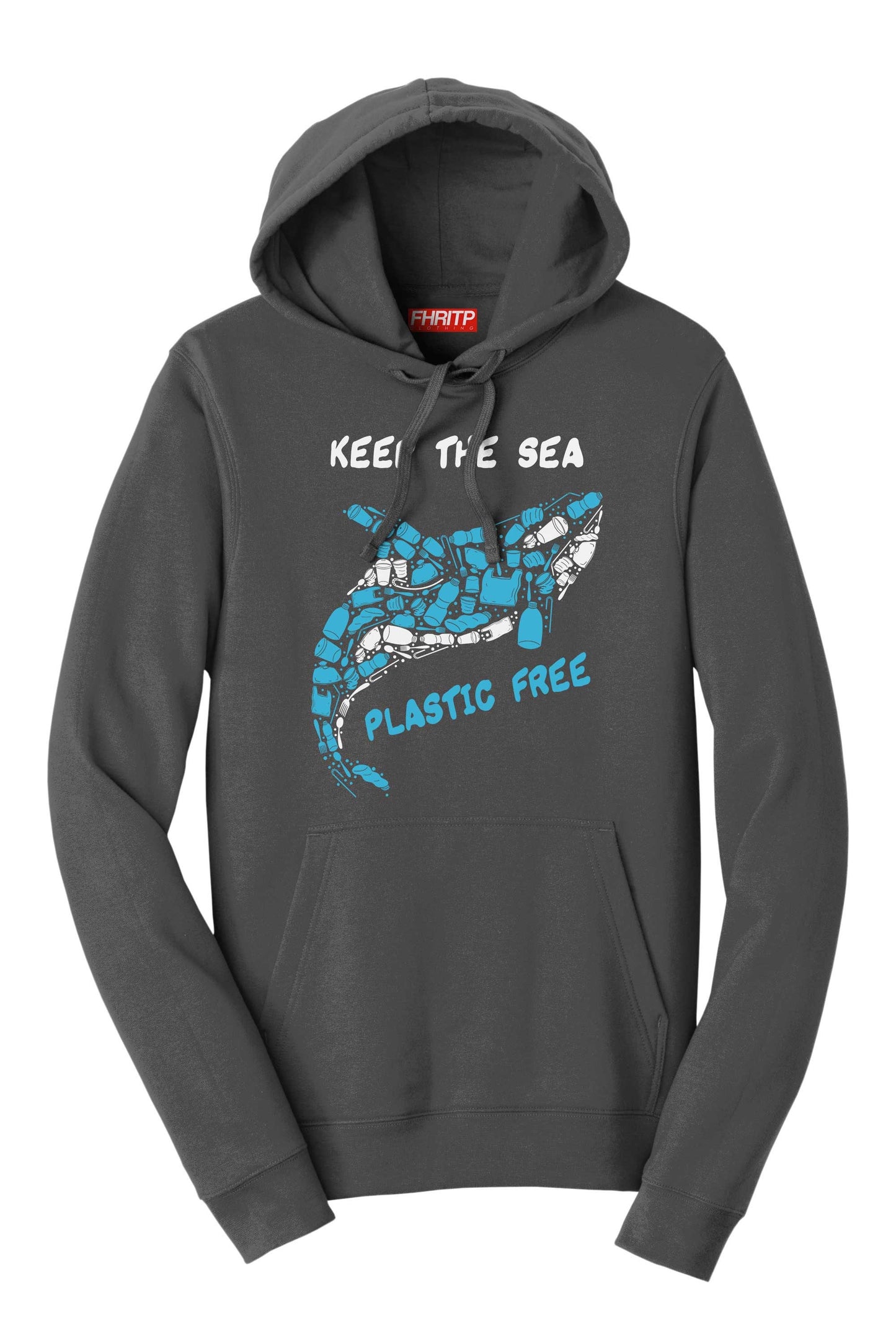 Keep the Sea Plastic Free Killer Whale Mosaic Hand Drawn Hoodie