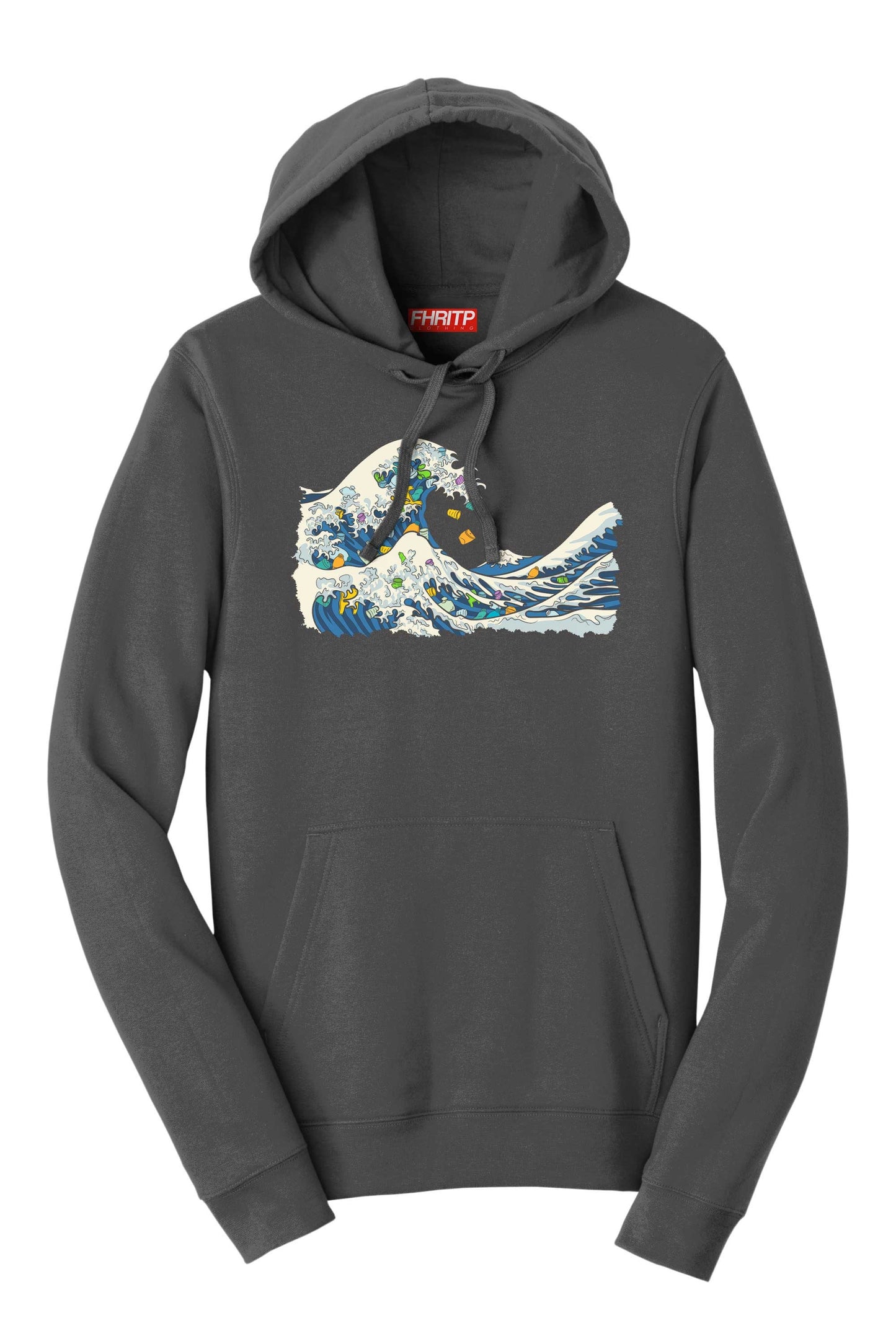 Great Wave Of Plastic Marine Pollution Protest Hand Drawn Hoodie