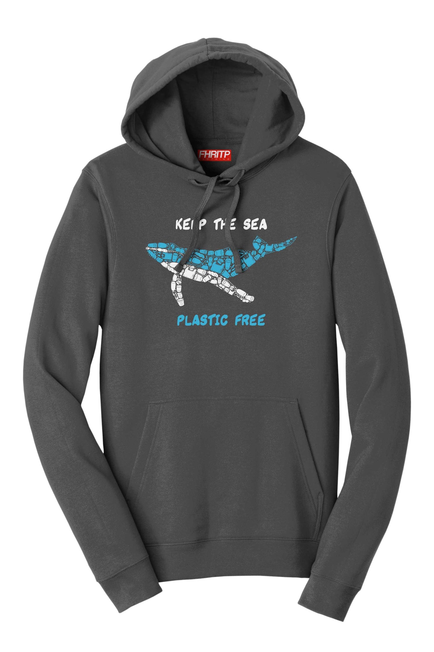 Whale Plastic Mosaic Marine Pollution Protest Hand Drawn Hoodie