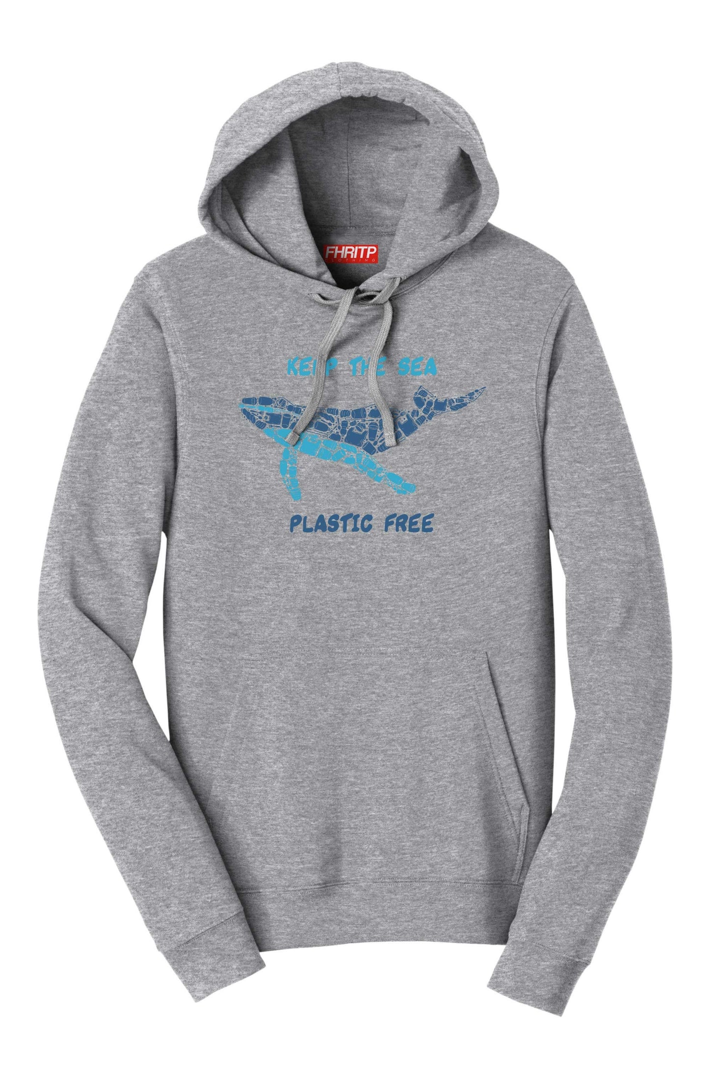 Whale Plastic Mosaic Marine Pollution Protest Hand Drawn Hoodie