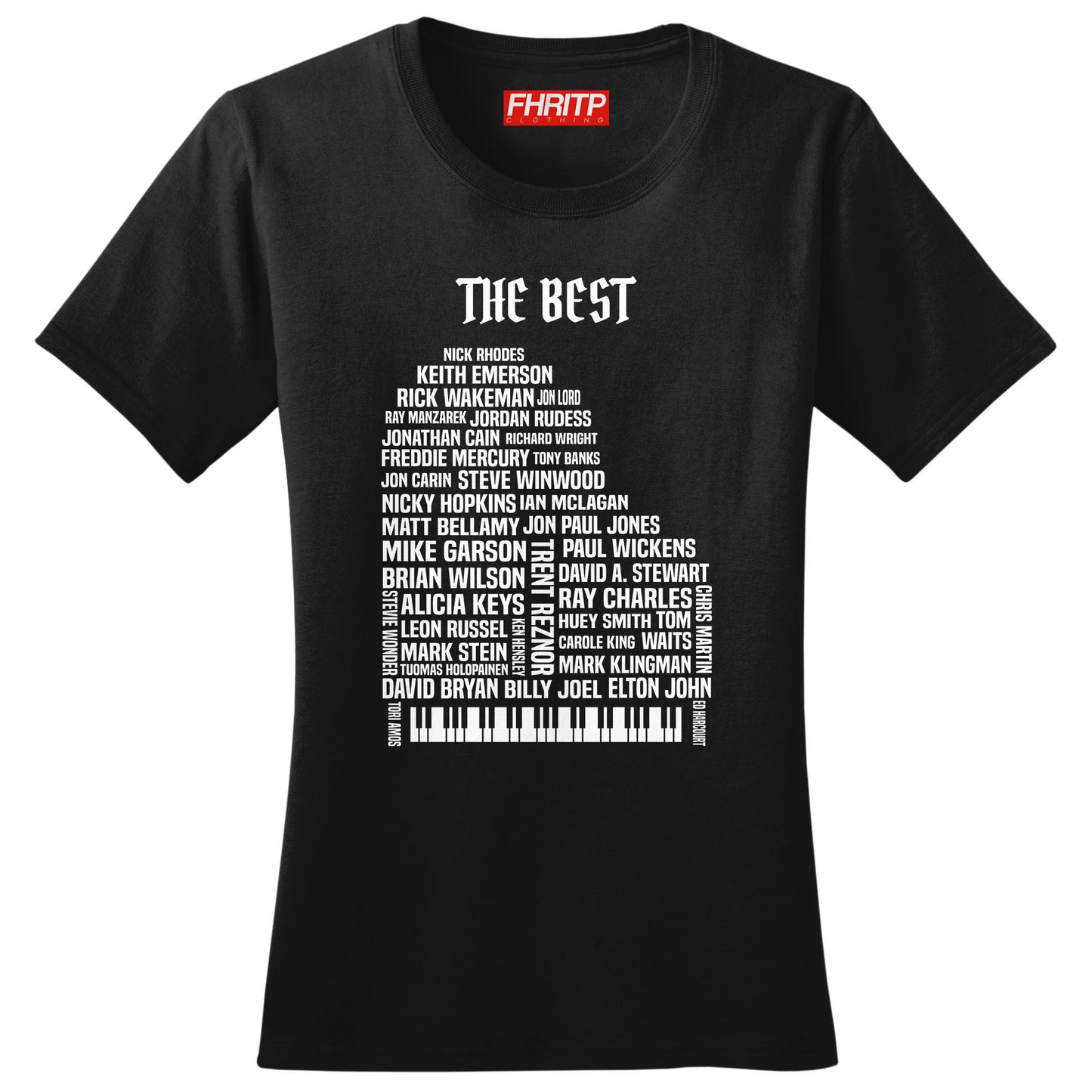 Ladies Keyboard Legends Piano Pianist Organ Synth Players Musicians Tribute T shirt Tee Top T-shirt