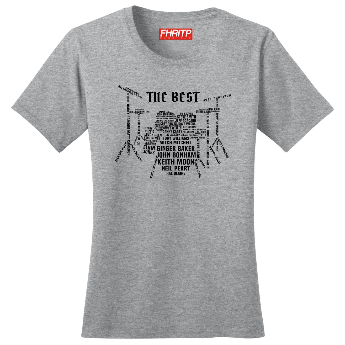 Ladies Drummer Legends Drum Kit Tribute T shirt Tee Top T-shirt