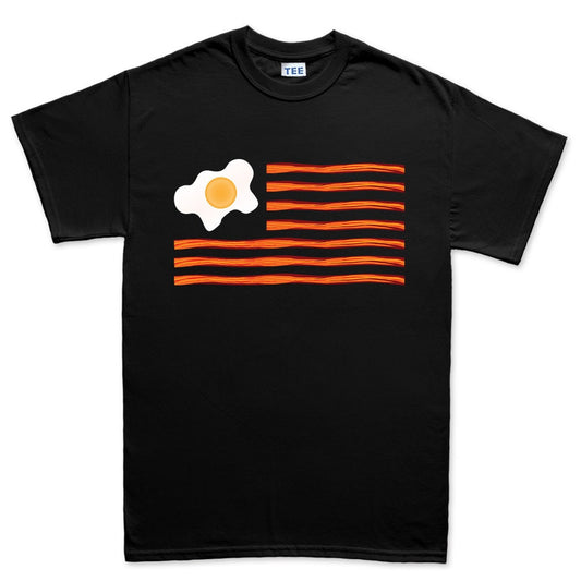 Mens American Bacon USA Flag Funny Food Joke Poof T shirt Tee Top T-shirt