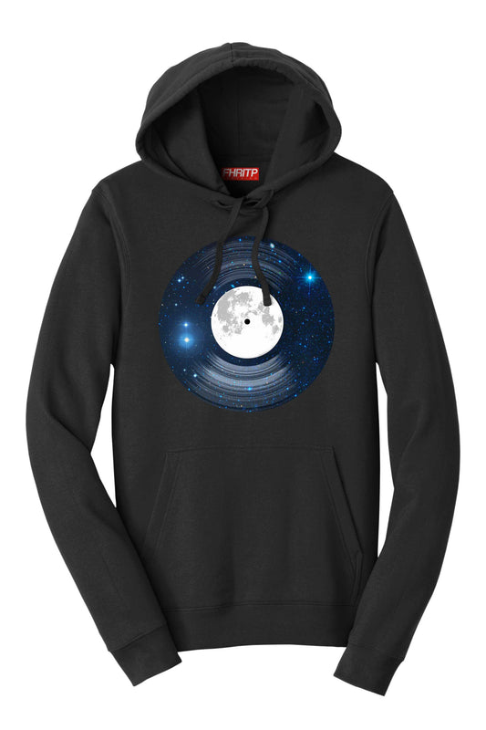 Space Moon Vinyl Funkalicious Astronaut Record Funny Hoodie