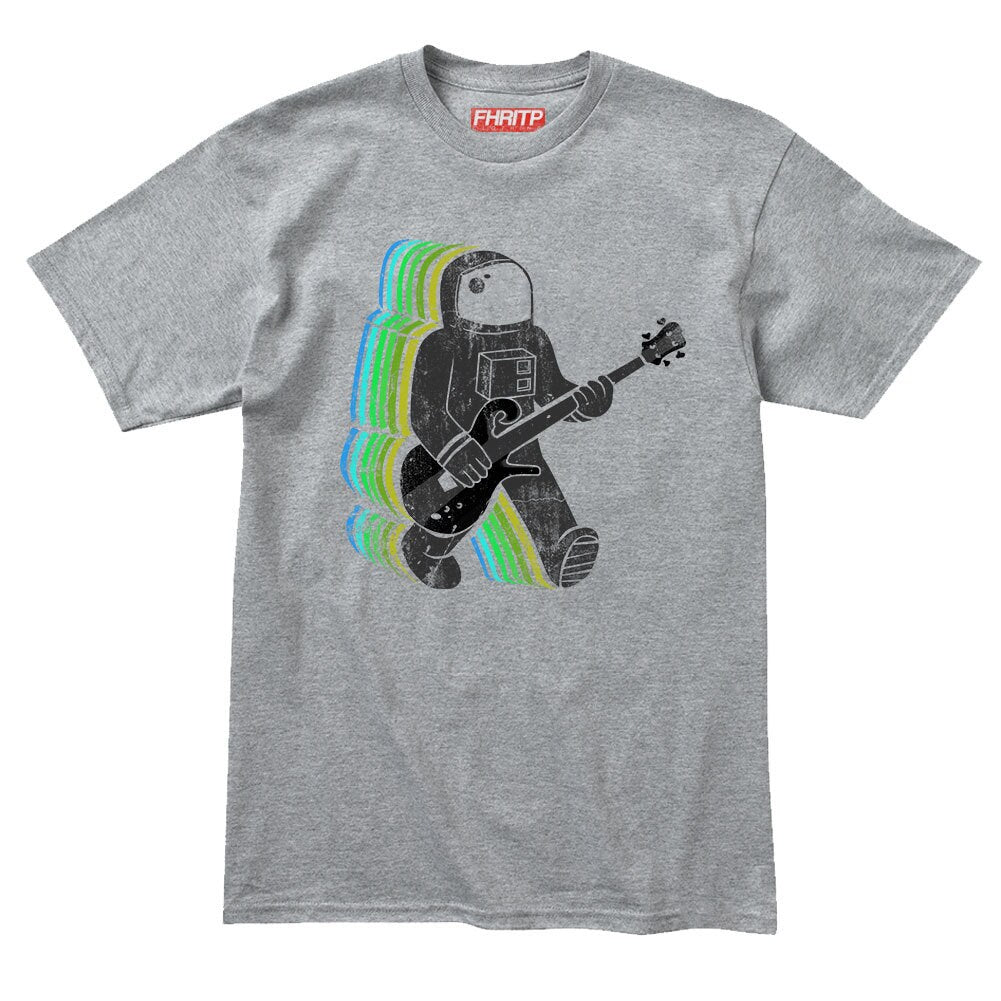 Astronaut Guitar T-shirt, Mens Guitar Lover Gift, Tee Top Astronaut T-shirt, Rockalicious Bassist Spaceman Shirt