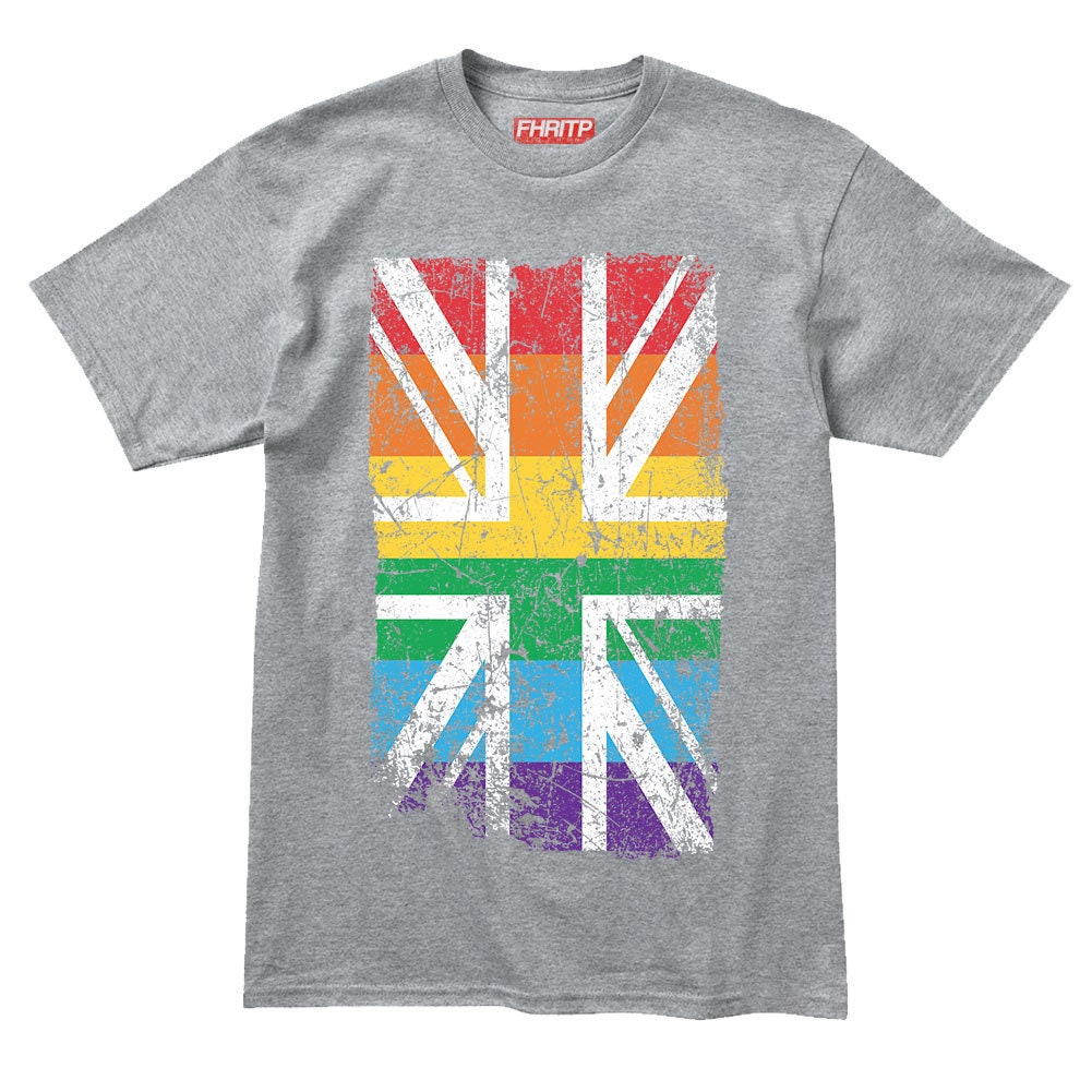 Great Britain UK Union Jack Pride Flag LGBT Rights Mens T shirt Tee Top T-shirt