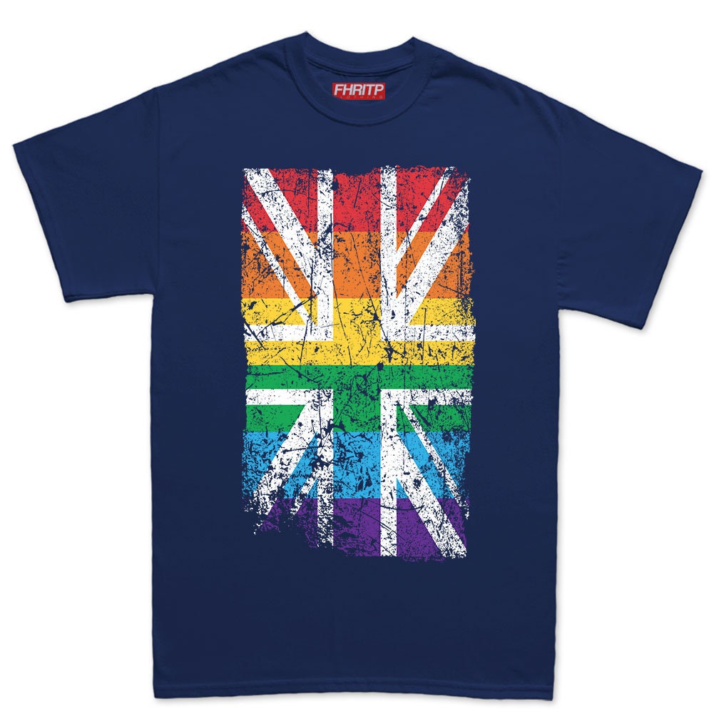 Great Britain UK Union Jack Pride Flag LGBT Rights Mens T shirt Tee Top T-shirt