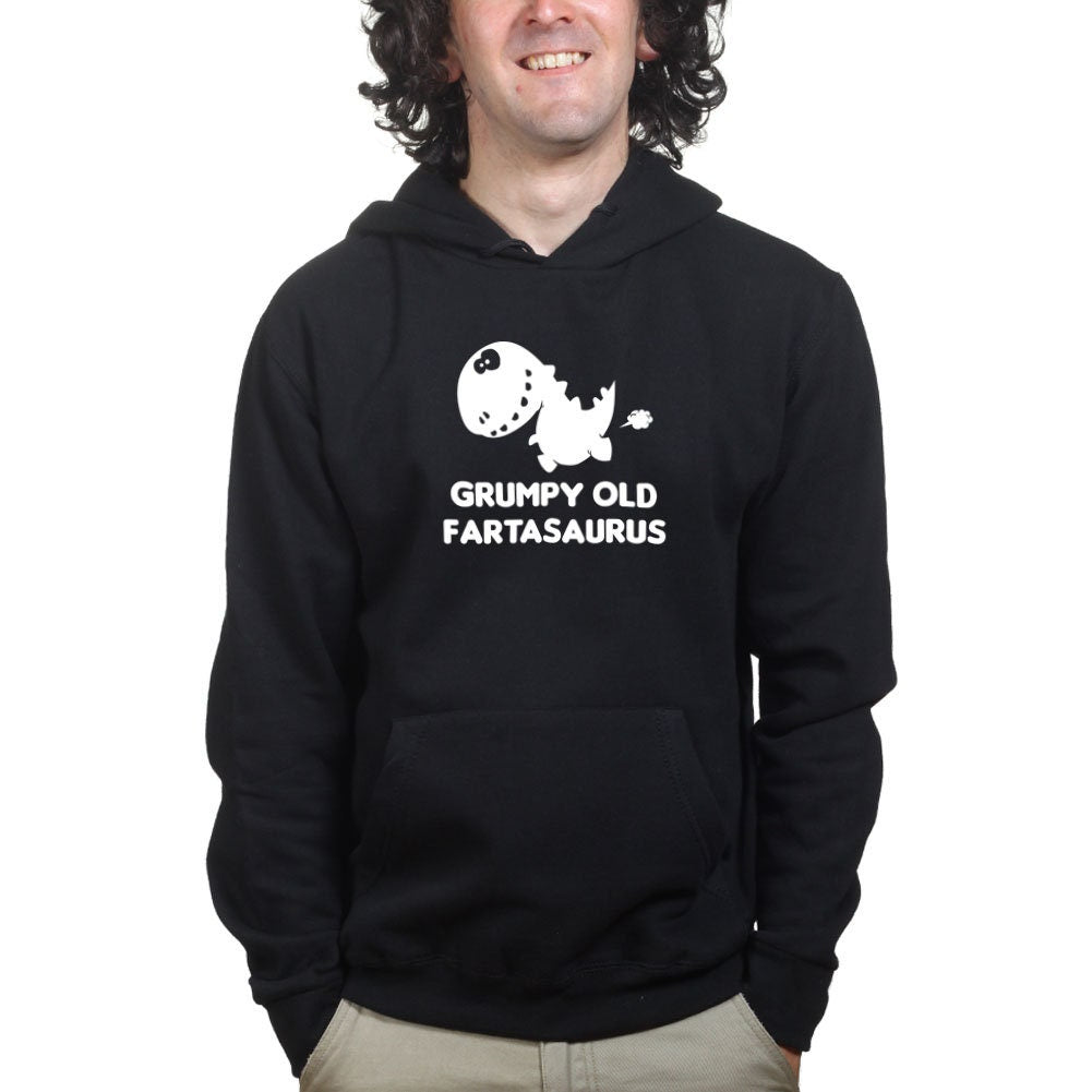 Grumpy Old Fartasaurus Dino Fart Funny Mens Hoodie