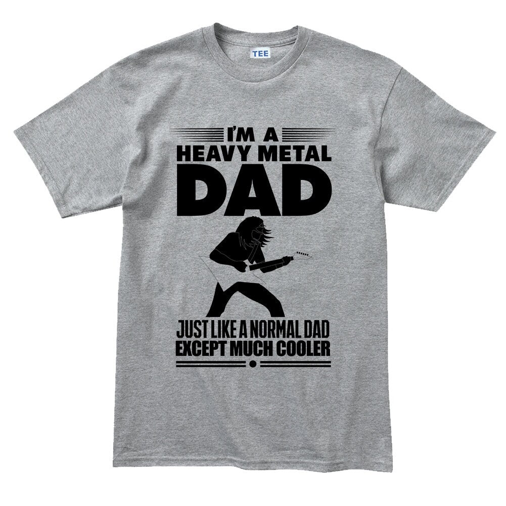 Mens Heavy Metal Dad Much Cooler Funny T shirt Tee Top T-shirt