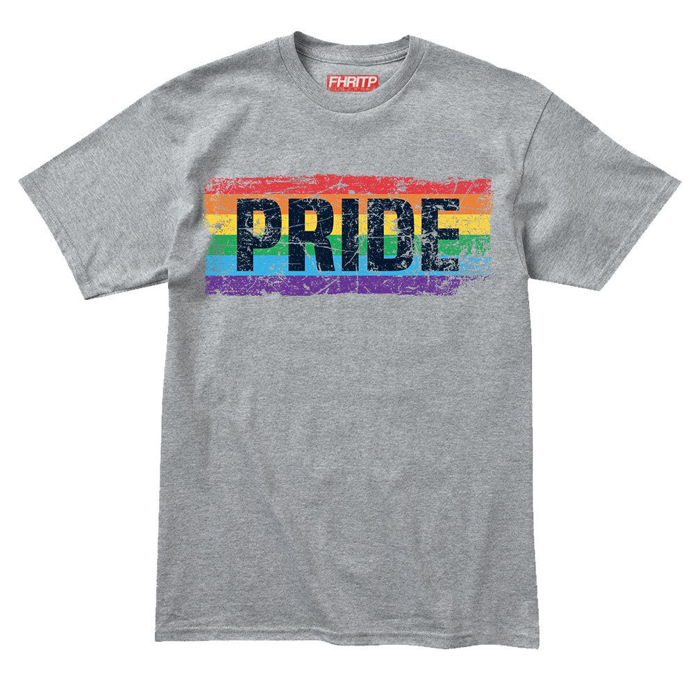 Mens PRIDE Rainbow Flag LGBT+ Gay Lesbian Trans Support T shirt Tee Top T-shirt